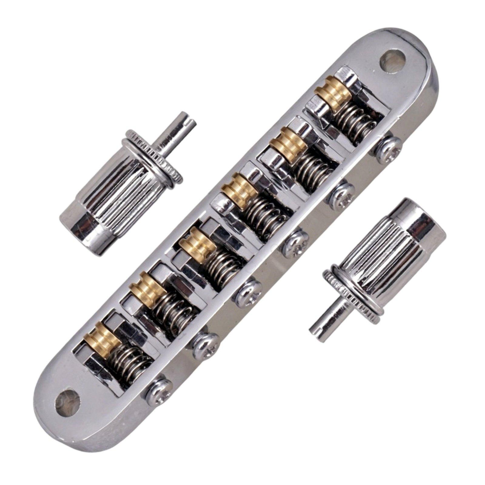 

Rolling Saddle Bridge Low-Drag Rollers Intonation-Adjustable Bridge Rolling Bridge Instrument Part Easy to Install срібний