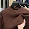 Men's Thickened Knit Sweater - Anti-Pilling Solid Color Half-High Collar Pullover for Autumn and Winter