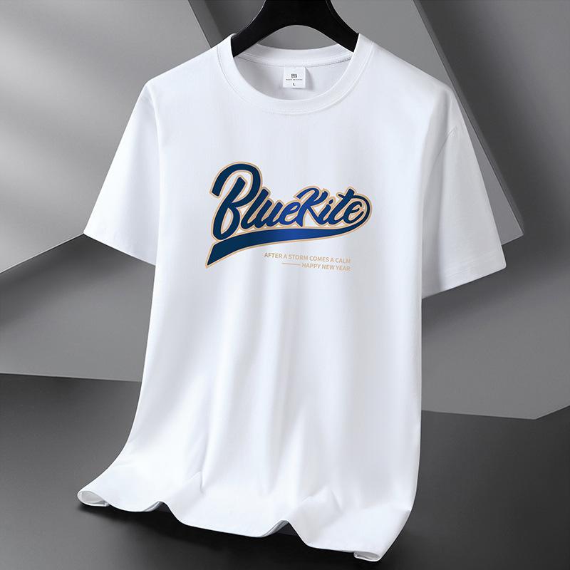 Bluekite 10 Colours Pure Cotton pánské tričko s kulatým výstřihem krátký rukáv volný pánské tričko S-6XL