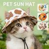 Com Furos para as Orelhas Chapéu de Sol para Gato Cachorro Respirável Chapéu de Cowboy para Pet Moda Chapéu de Balde para Pet Decoração para Pet
