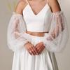 Elegant Yarn Bridal Arm Sleeves Pleated Lace Breathable Arm Covers Lantern Shaped Solid Color Wedding Long Sleeves Women