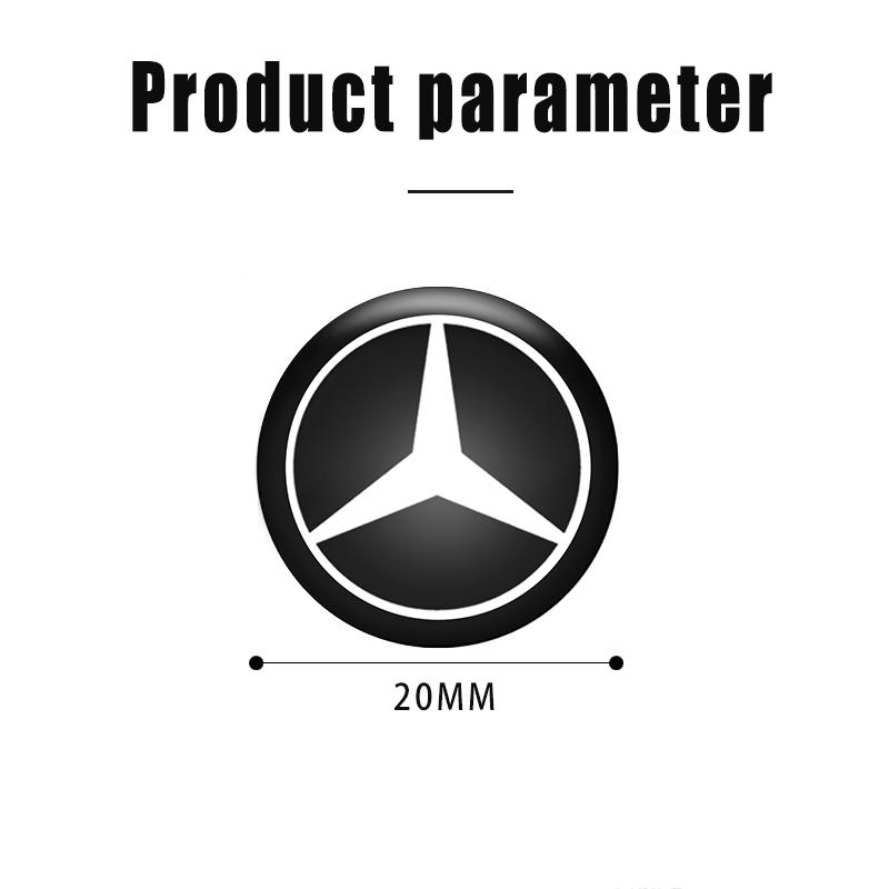 20mm Car Key Emblem Control Keychain Sticker Decoration Accessory For Mercedes Benz AMG W204 W205 W211 W212 W213 W176 GLA CLA