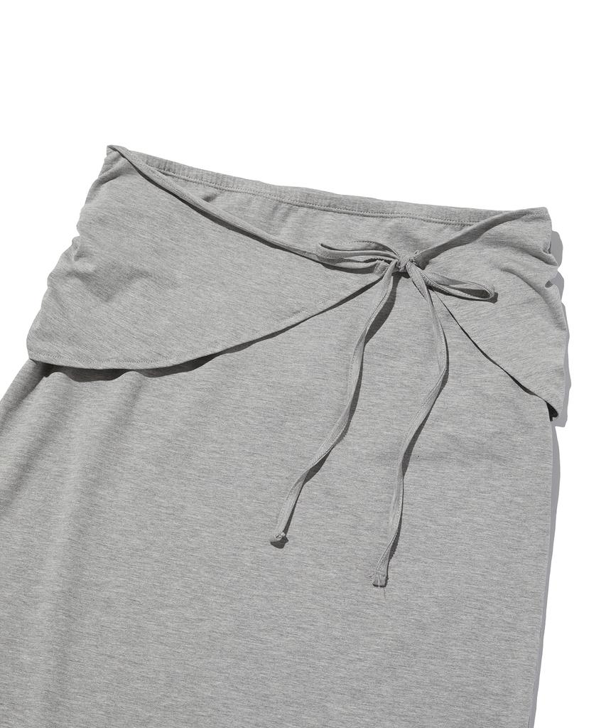 Seuweideu Shirring Long Skirt [Gray]