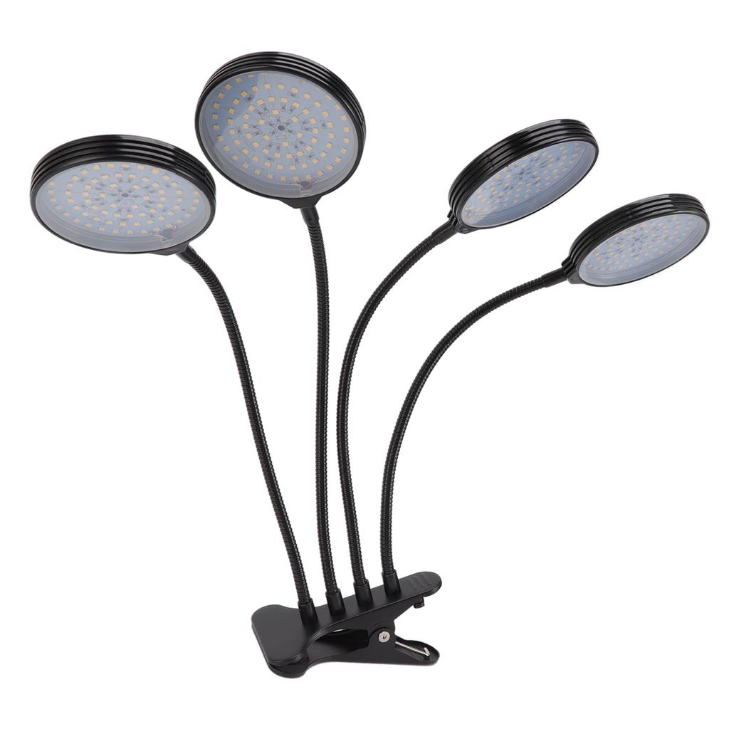 60W 4 Head LED Plant Growing Lights USB Power Supply Clip On Grow Lamp with 5 Dimmable Light Modes for Indoor Plants