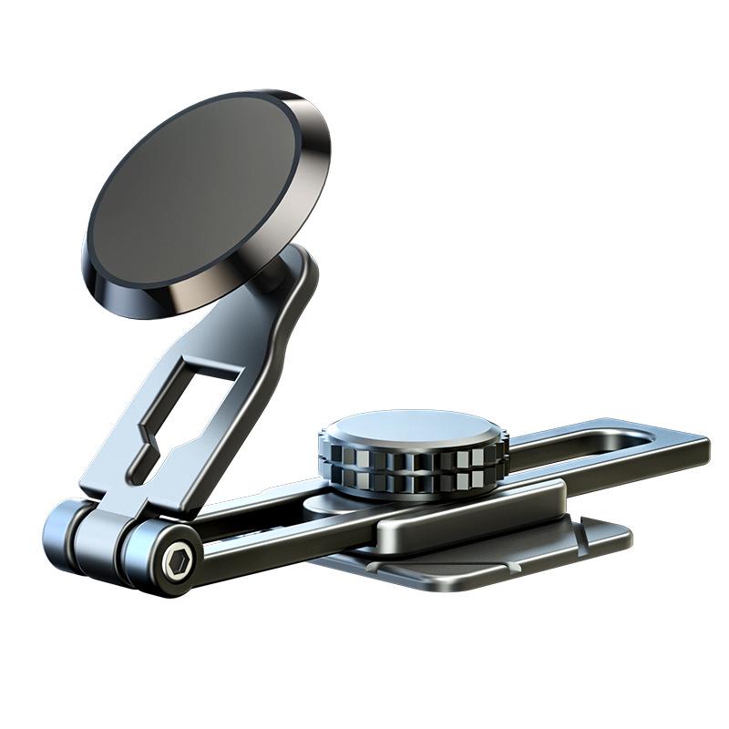 Foldable Magnetic Car Phone Holder with Rotating Metal Dashboard Mount
