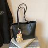 Spacious Faux Leather Tote Bag for Women Fashionable Commuter Shoulder Purse Simple Daily Large Capacity Handbag