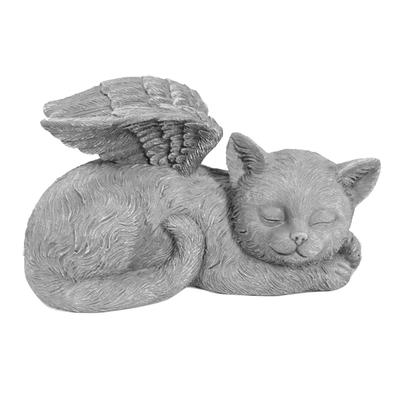 Statua Commemorativa per Animali Domestici Resina Angelo Addormentato Scultura da Giardino per Memoriale Animale Domestico Ornamento Lapide