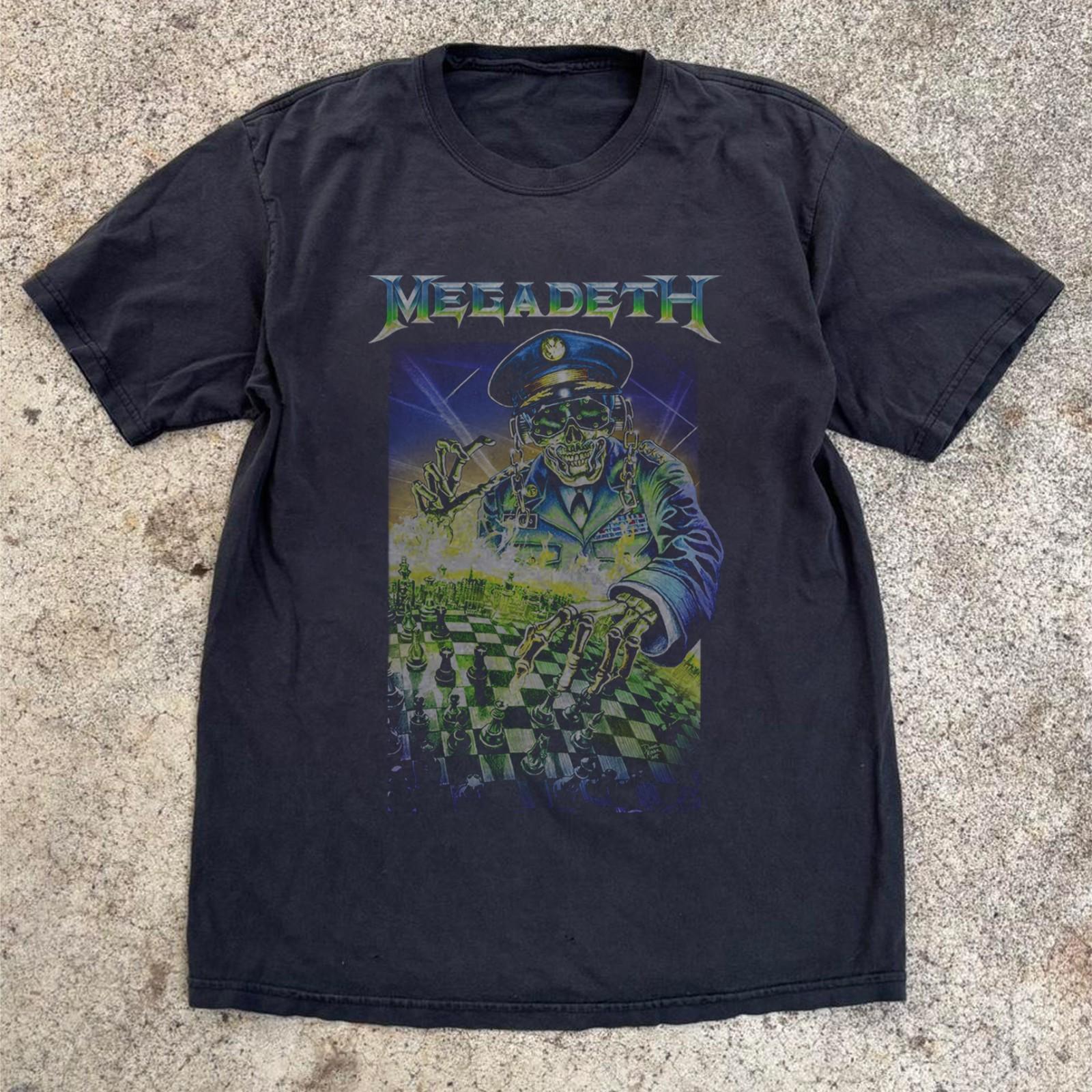 Rare Megadeth Chess Board T-shirt, Unisex Black T-shirt, Size S-5XL XL