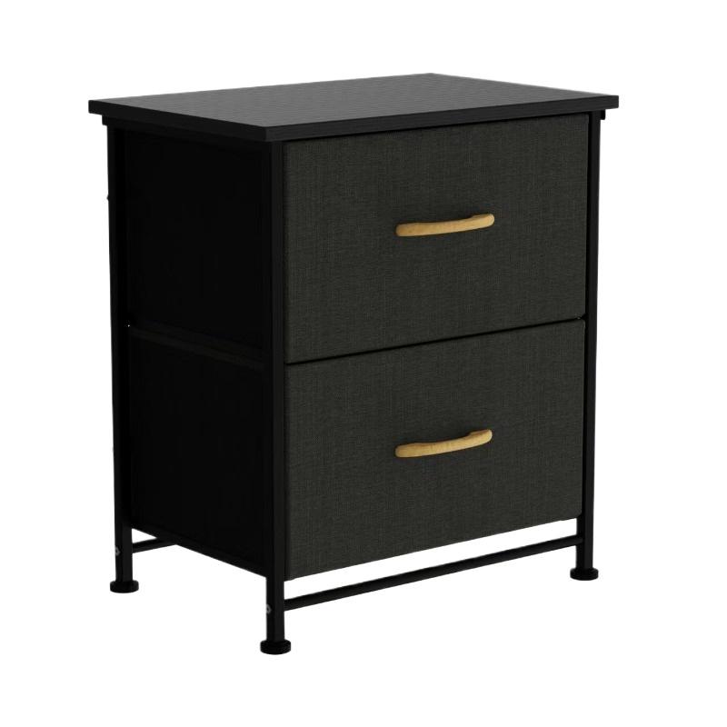 Modern Solid Wood Bedside Cabinet, Multi-Tier Double Drawer Nightstand, Freestanding Storage Unit,  Large-Capacity Organizer