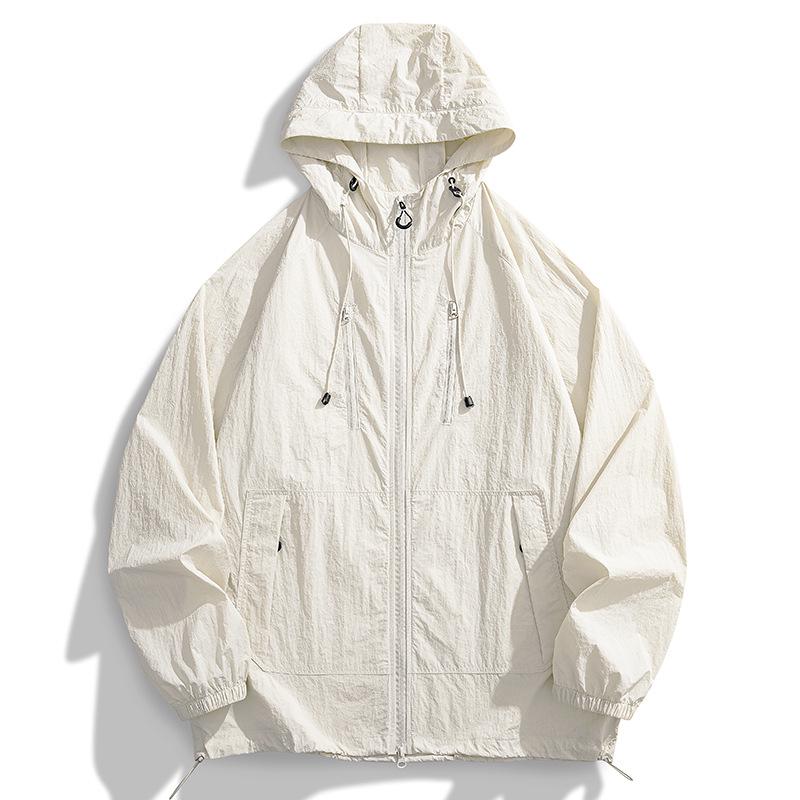 Unisex Ice Silk UV Protection Hooded Jacket - Breathable, Long Sleeve Summer Wear
