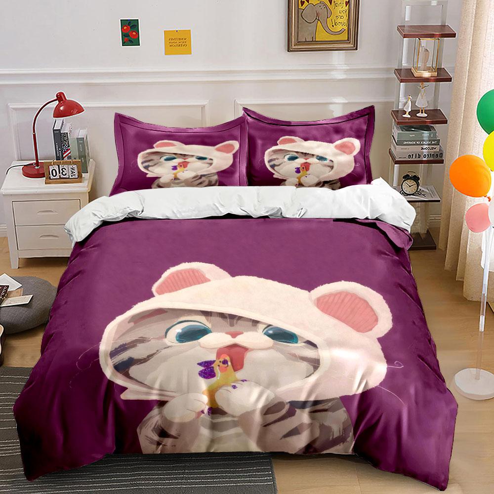 Cute Animal-Themed Decorative Set Soft Comfortable Duvet Cover Bedding Set Included 1*Duvet Cover & 2*Pillowcases, Gift