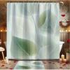 4Pcs Fresh Leaf Vein Shower Curtain Set with Non-Slip Bath Mat, Toilet Lid Cover, Contour Rug & 12 Hooks, Bathroom Decor
