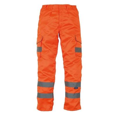 Mens Hi-Vis Cargo Trousers With Knee Pad Pockets