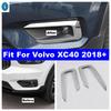Chrome Auto Exterior Front Fog Lights Lamp Foglight Decoration Cover Trim Frame Sticker Accessories For Volvo XC40 2018 - 2024