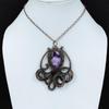 Chevron Amethyst Pendant Copper Wire Wrapped Pendant Gemstone Pendant Copper Jewelry Handmade Pendant Beautiful Octopus Jewelry Gift For Mom