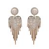 Exaggerated Super Flash Heart Luxury Stylish Earrings Elegantlong Earrings Fashion Tassel Earrings