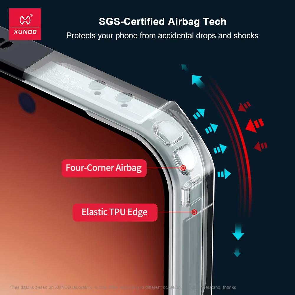 XUNDD Pro Vivo iQOO 15 Pouzdro Nárazuvzdorné Pouzdro s Airbagy Luxusní Zadní Kryt s Otočným Magnetickým Držákem