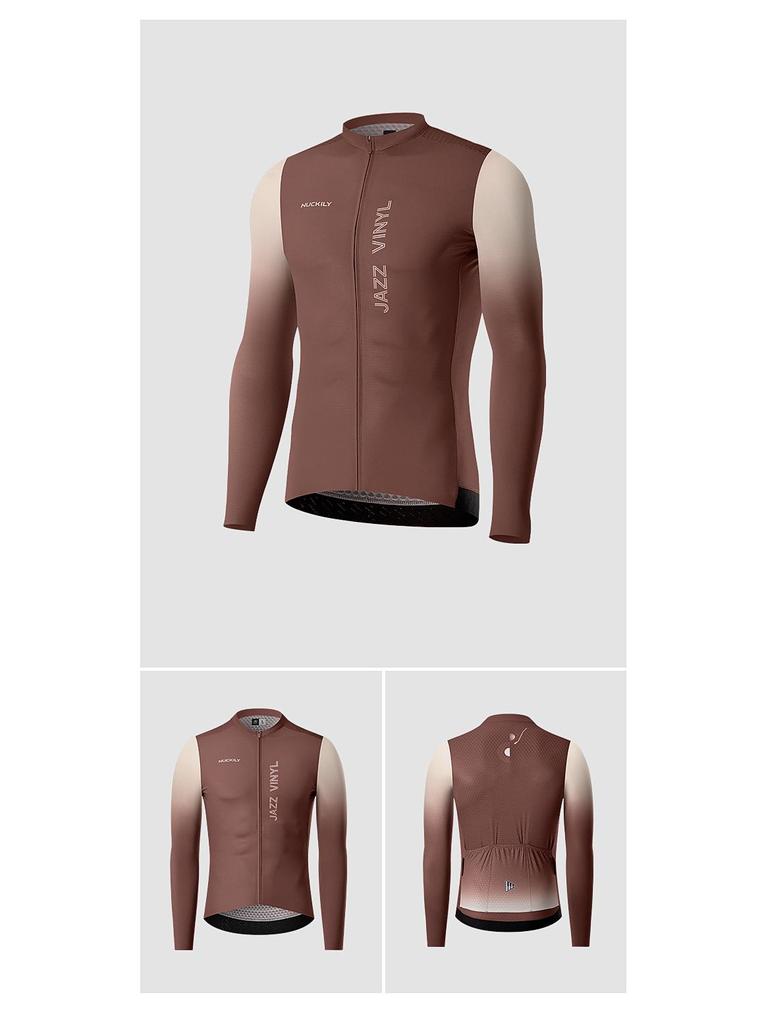 NUCKILY Men's Long Sleeve Cycling Jersey - Sun Protection & Sweat-Wicking for Road and Mountain Biking