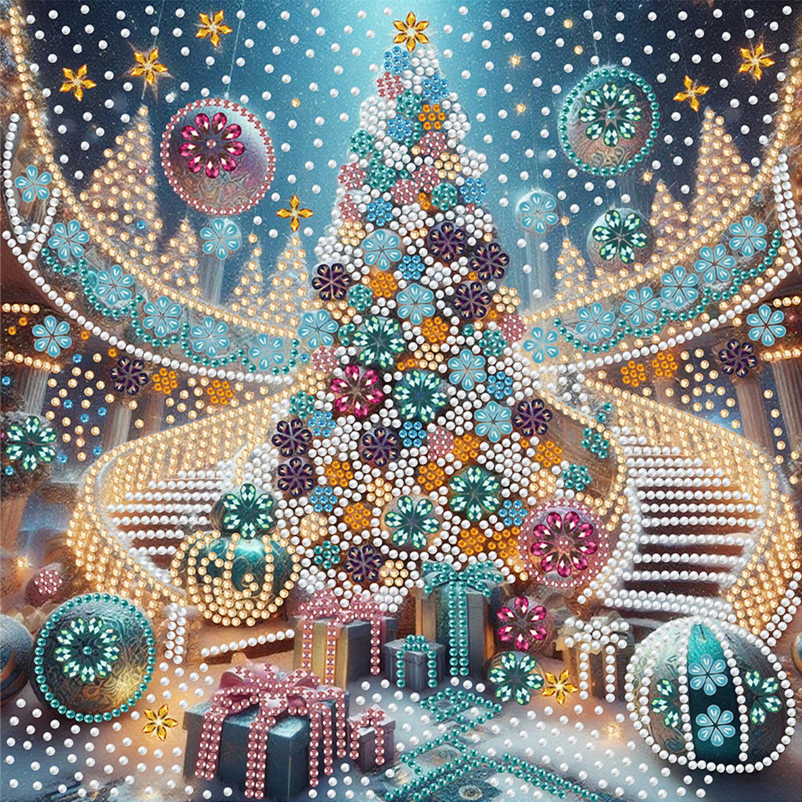 

Xmas Tree 5D DIY Diamond Art Painting Kits for Home Office Wall Decor Special Shape Partial Drill Dimond Art Paintings 30x30cm