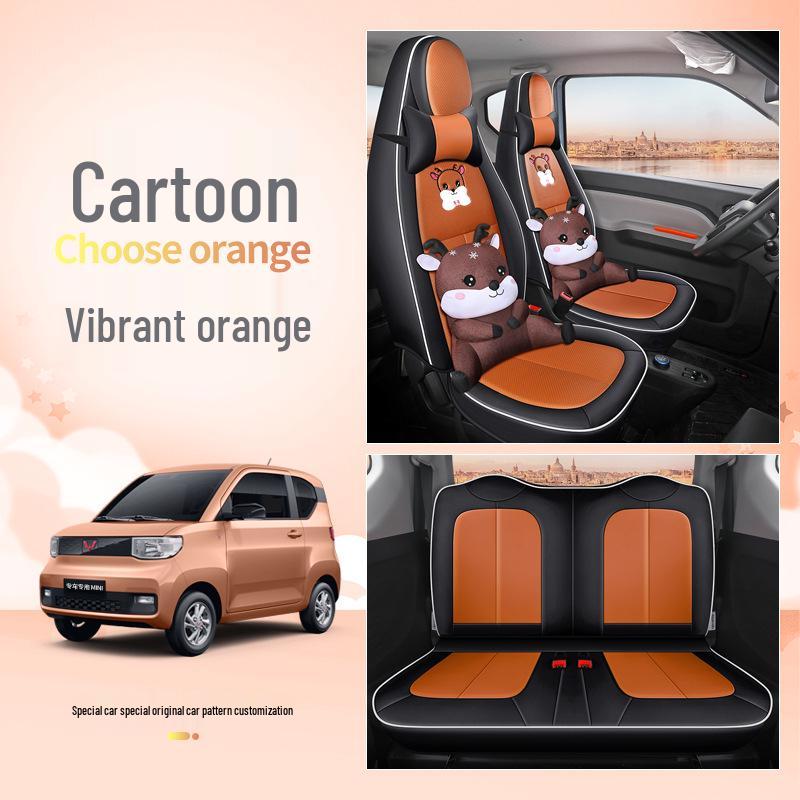 All-Season Leather Seat Cover for Wuling Hongguang MINI, Customized Fit with Original Car Texture