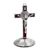 62KD Classical 9cm Crosses Figurine Alloy Standing Crucifix Figurine with Base Home Christian Decoration for Believers