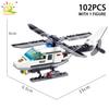 102Pcs City Police Helicopter Model Building Blocks Set With 1 Figure Bricks Educational Toys For Children Boys Gift