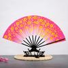 Ancient Chinese Style Golden Portable Folding Fan Bamboo Ribs Japanese Decor Stage Fan Girl Hanfu Dance Performance Hand Fan