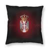 Serbian Flag Lesser Coat Of Arms Square Pillowcase Polyester Linen Velvet Printed Decorative Throw Pillow Case Home Cover