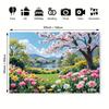 2D Blooming Spring Garden Backdrop Photography Background Banner