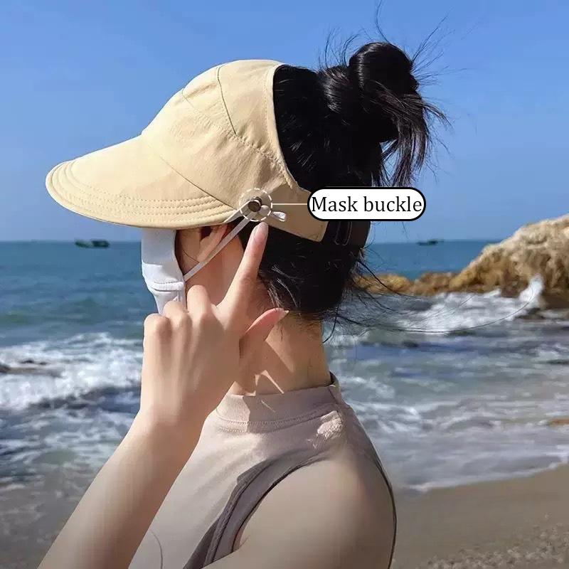 Cappello ad Asciugatura Rapida Estivo Cappello Vuoto da Donna Aggiornato Può Appendere Mascherina Visiera Esterna Cappello Sottile ad Asciugatura Rapida con Protezione Solare