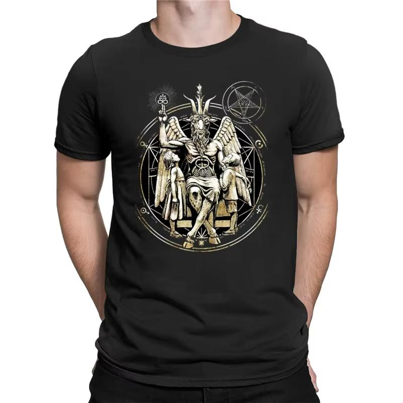 Tričko Satanic Devil Baphomet Unisex léto Krátký rukáv Cool Prodyšné Tričko s grafikou Harajuku Vintage Neformální streetwear