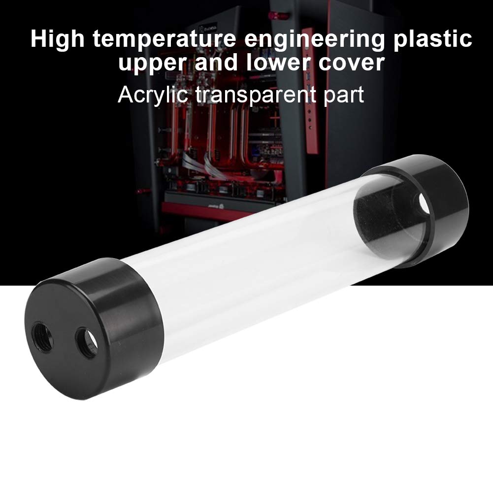 Computer Water Tank, 240mm Transparent Cylindrical Computer Water Cooling Tank, Practical Water Cooling Device with G14 Thread, Computer Accessories