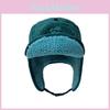 Gorro de Inverno Fofo Bordado de Veludo Quente com Abas para Orelhas para Homens Mulheres Outdoor
