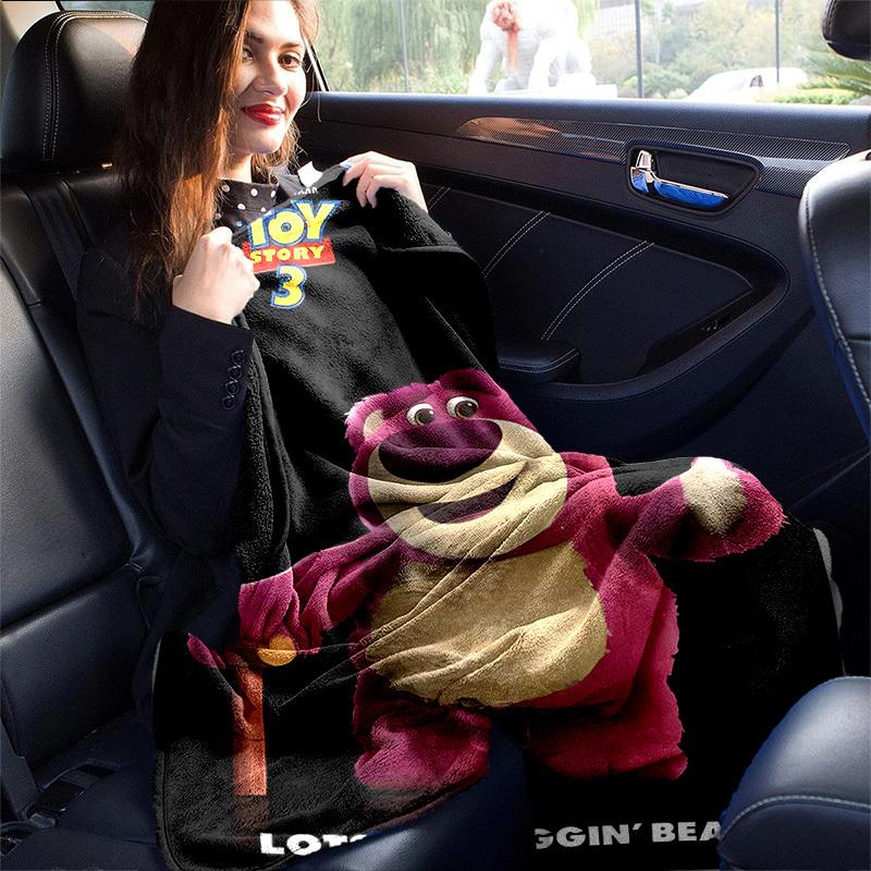 1 szt., Toy Story 3 Miś Lots-O-Huggin' Koc Dekoracja Domu, Koc na Kanapę, Koc Outdoorowy, Pomysł na Prezent, Koc Flanelowy, Odpowiedni do Sypialni