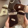 Coffee-colored Socks - Spring and Autumn Puppy Candy Lace Piled Socks for Women, Mid-length Women's Socks