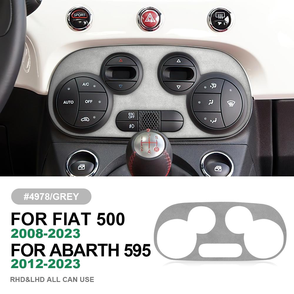 for Fiat 500 Abarth 595 2012 2013 2014 2015- Made of Alcantara Suede Sticker Central Ac Panel Trim Car Interior Accessories
