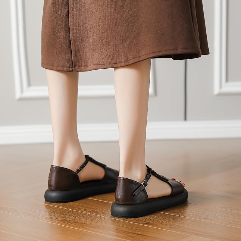 Spot~ Bequeme Sandalen mit flacher Sohle für Damen Sommer neu Oberbekleidung mit Röcken, schöne und vielseitige Römerschuhe für Damen