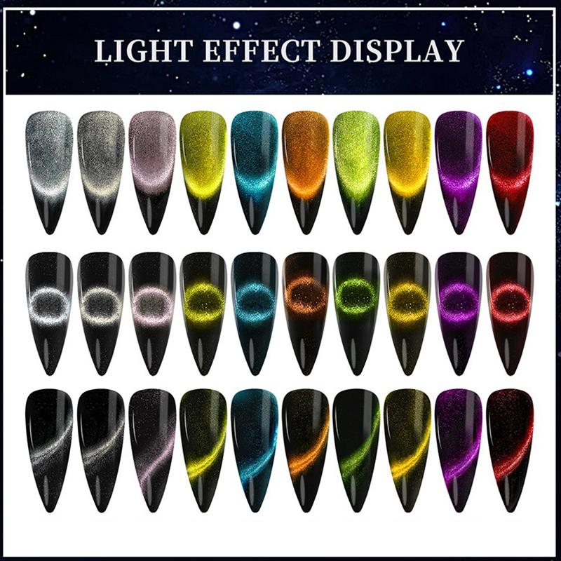 3D Chrome Cat Magnet Nail Glitter Powder Chameleon Shiny Nail Pigment Gel Nail Polish Supplies Magic Cat'S Eye Magnetic Powder