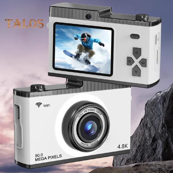 Fotocamera digitale con doppio obiettivo, display IPS, messa a fuoco automatica, zoom, anti-vibrazione, ricaricabile, condivisione wireless, fotocamera selfie Wi-Fi