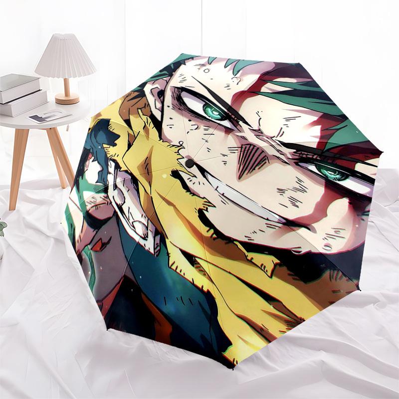 1pc Outdoor Umbrella with My Hero Academia Design - Automatic Opening/Closing, Portable 3-Fold Design, 8-Bone Iron Frame - Perfect Gift for Fans,