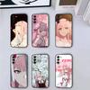 Lovely Zero Two 02 Hot Anime Phone Case For Samsung Galaxy A73,A72,A71,A70,A53,A52,A51,Soft Silicone Black Cover