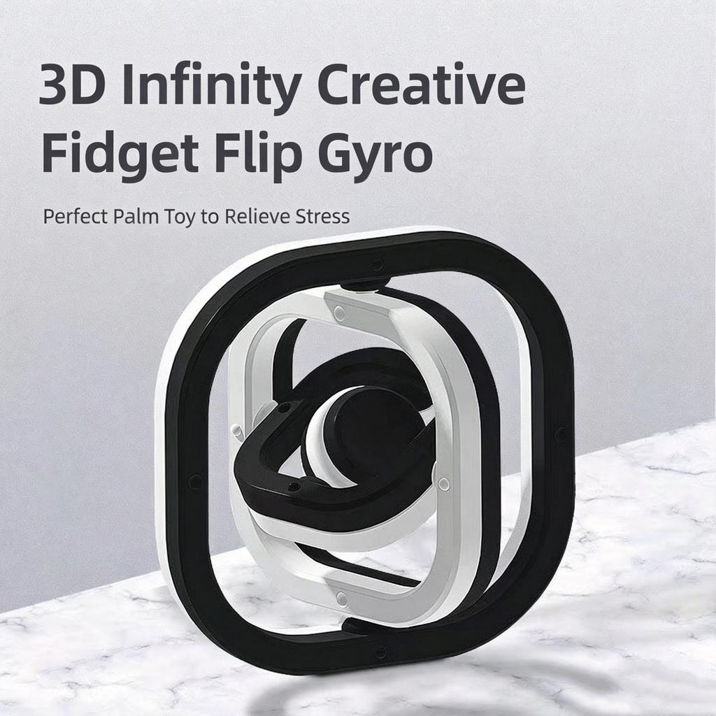 3D Flip Finger Spinner Fidget Toy Fingertip Gyro Sensory Spinning Top Stress Relief Focus Aid Desktop Decor Creative Gift Adults