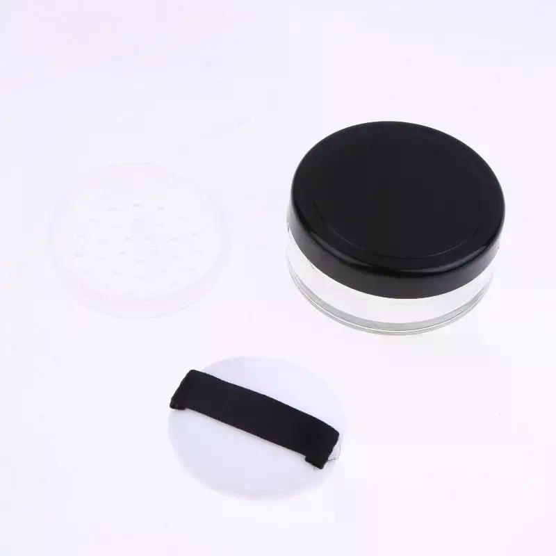5g Portable Plastic Powder Box Empty Loose Powder Pot With Sieve Powder Puff Cosmetic Sifter Loose Jar Travel Makeup Container