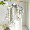High-end georgette 100% mulberry silk silk scarf light and elegant silk square scarf summer sunscreen decorative scarf women