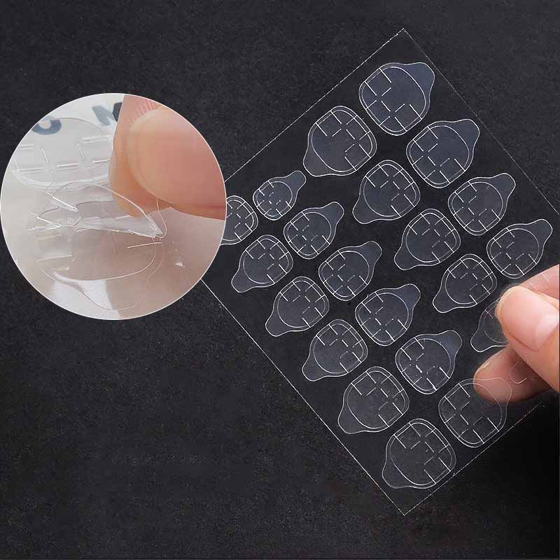 120/240PCS Jelly Waterproof Double-Sided Transparent Nail Tape Ultra Thin Strong Hold Invisible Damage-Free Removable for Fake Nails