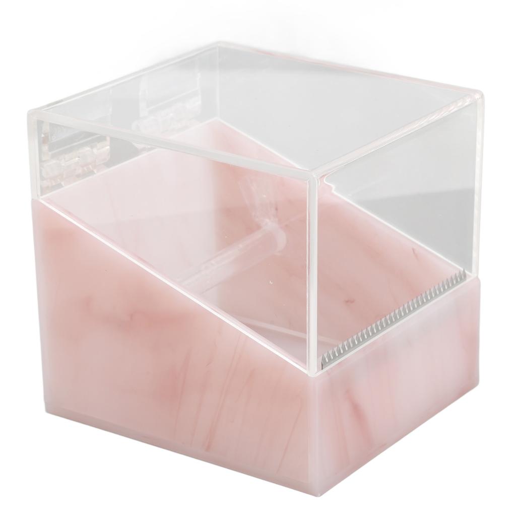 Eyelash Tape Dispenser 2 Grids Acrylic Tape Cutter Holder with Transparent Cover for Beauty Salon