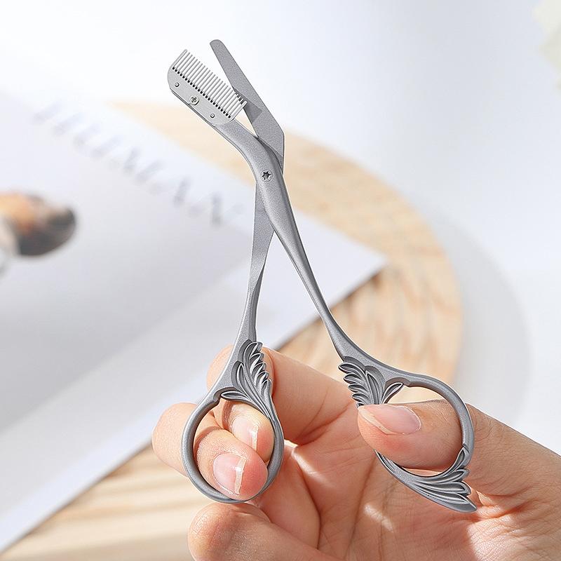 Augenbrauentrimmer Schere mit Kamm, Augenbrauenschere für Frauen, Präzisions-Augenbrauen Schneider aus Edelstahl Haarentfernung Make-up Werkzeug