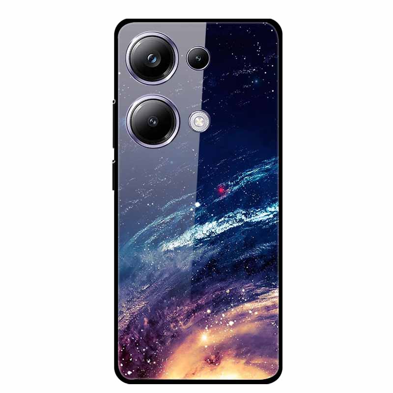 Glass Back Cover For Xiaomi Redmi Note 13 Note13 Pro Case Soft Bumper Hard Tempered Glass Case For Redmi Note 13 Pro Phone Case
