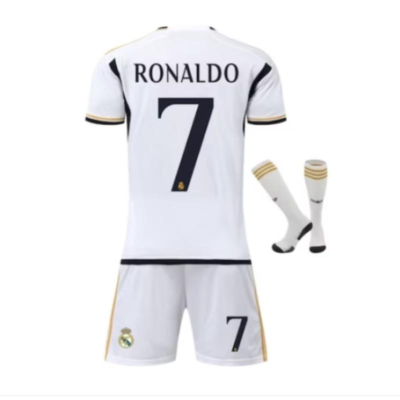 Real Madrid Ronaldo Fotbalový dres Dětský Polyester Prodyšný Rychleschnoucí Tréninkový Zápasový Set