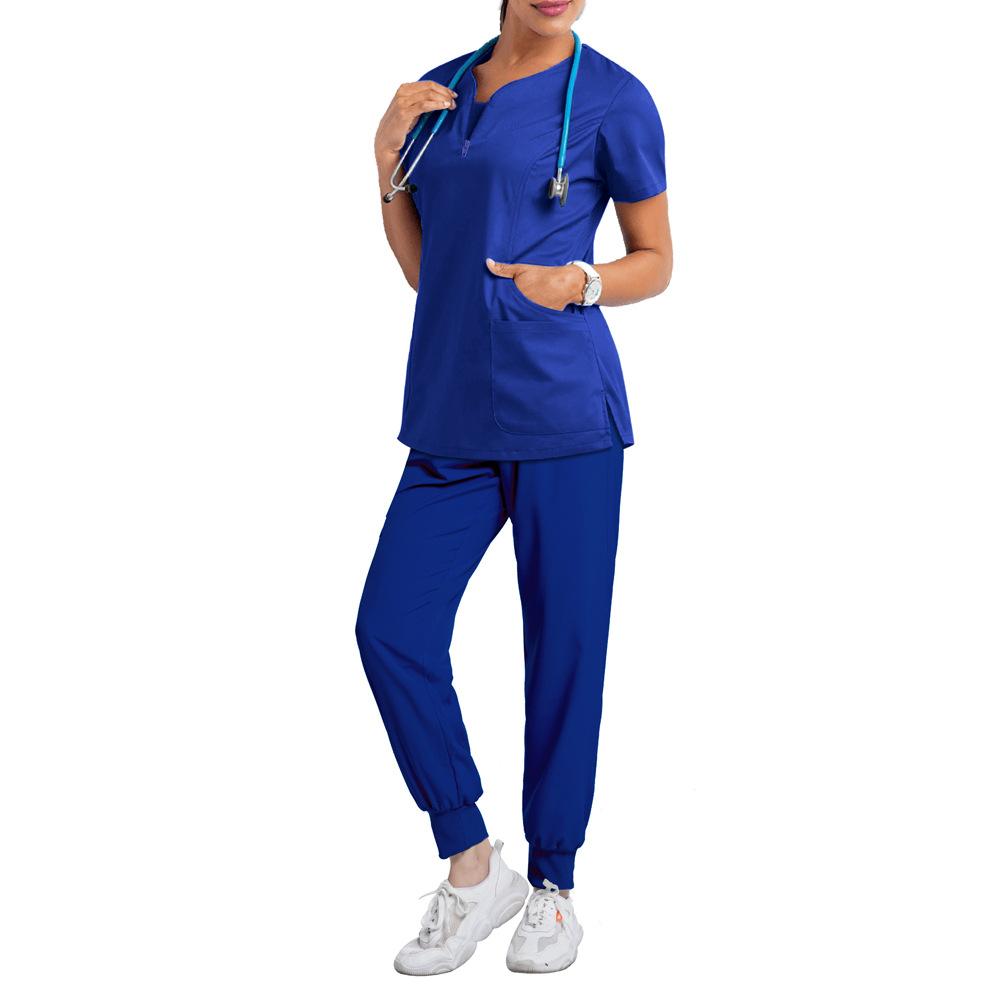 Dental Doctor Surgical Clothes Women'S Split Hand Washing Clothes Set Nursing Overalls Quick-Drying Hospital Nurse Clothes Thin Short Sleeves